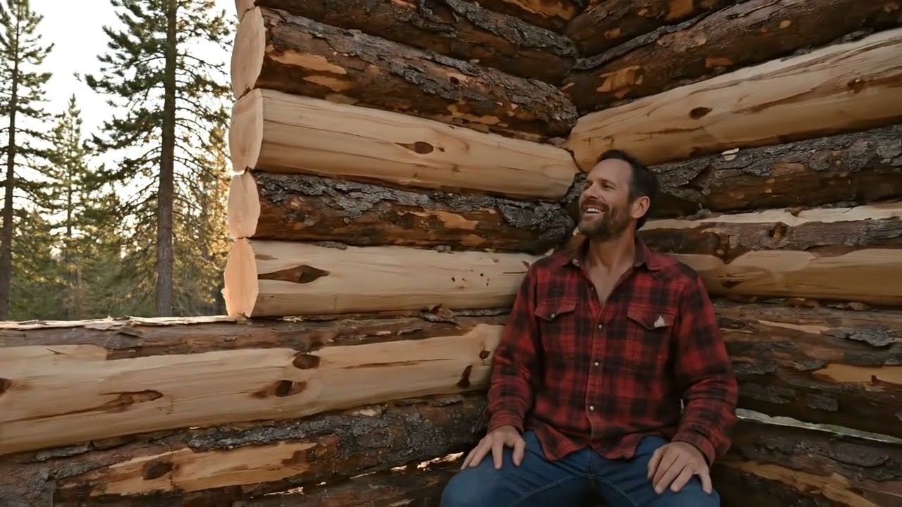 Building a Forest Wood Shelter by Hand