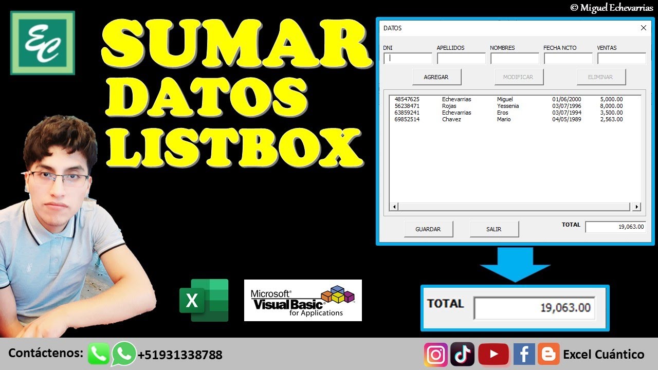 🛑 Como Sumar Datos de un Listbox 🛑