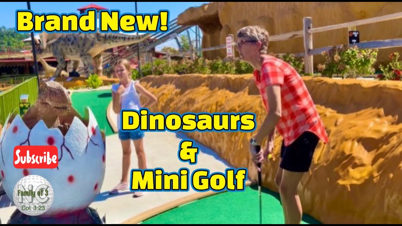 BRAND NEW Course! 🦖 Crazy Moving DINOSAURS 🦕 & Mini Golf⛳️, next to Goats on the Roof! Must see!