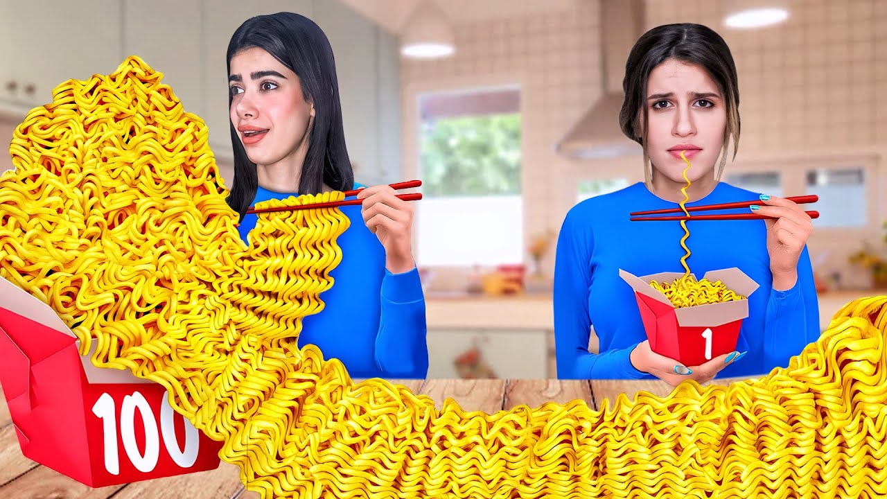 چالش غذای یک لایه یا صد لایه 😱 FOOD CHALLENGE