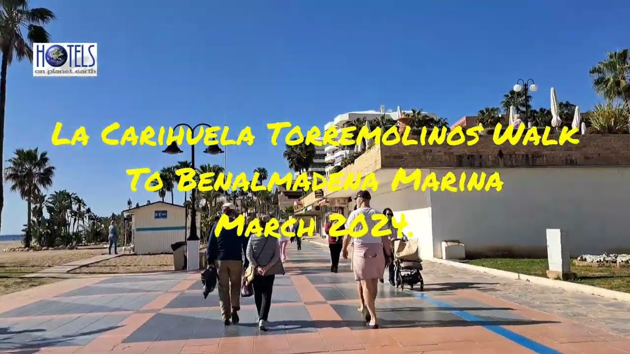 La Carihuela Torremolinos Walk 4K to Benalmadena Marina 02 March 2024.