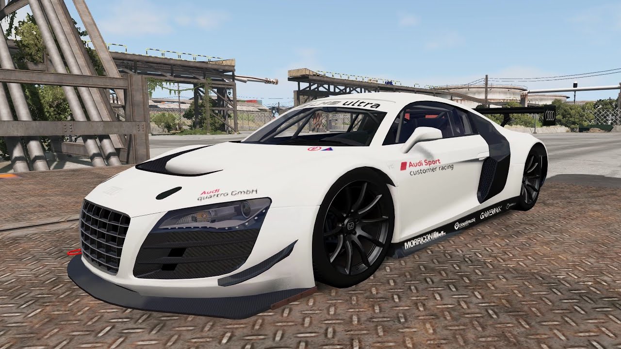 BeamNG.drive - Audi R8 LMS 2012 - Car Show Test Drive Crash . 4K 60fps.
