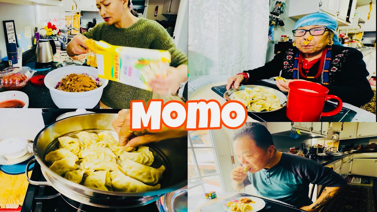 Aamako favorite dish momo making and eating at home