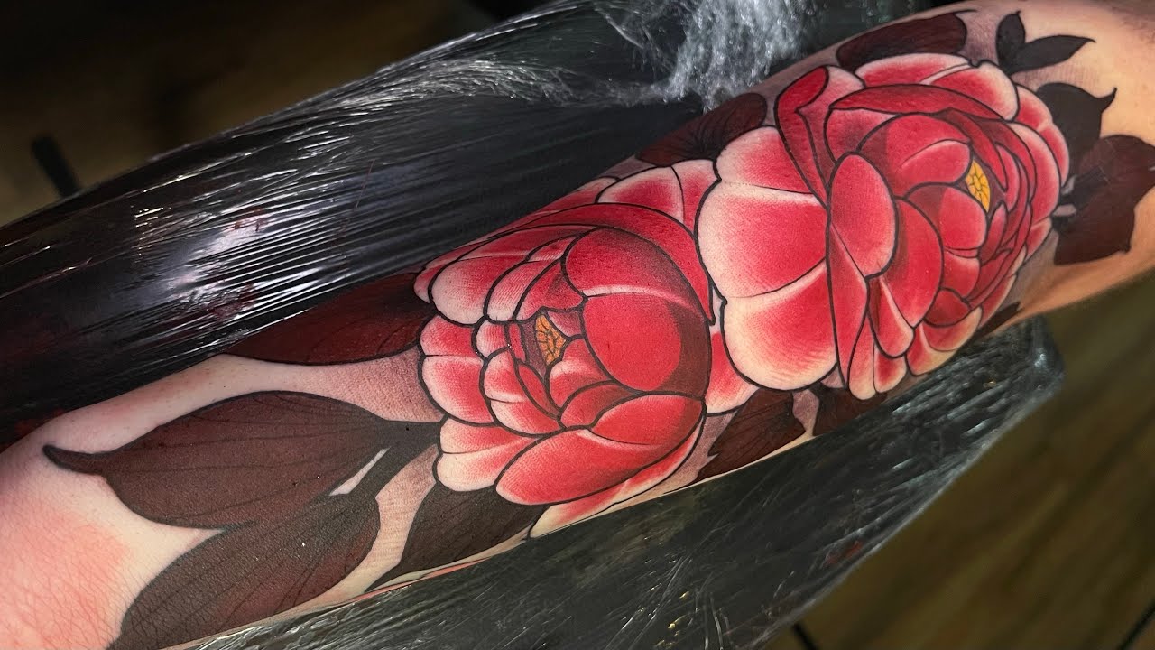 PEÔNIAS COLORIDAS - TATUANDO EM TEMPO REAL - LOCKINK
