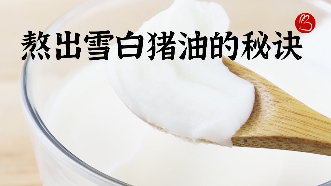 🥘【食】【熬猪油】熬雪白猪油的两个秘诀~百分之九十的人不知道哦！真的跟雪一样白哦~ 有图有真相~【兔妈妈的厨房日记】EP4