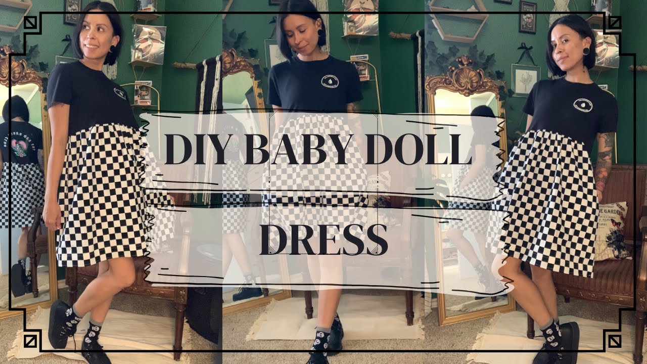 DIY Baby Doll Dress from a T-Shirt! || How I turned a crop top into a baby doll dress.