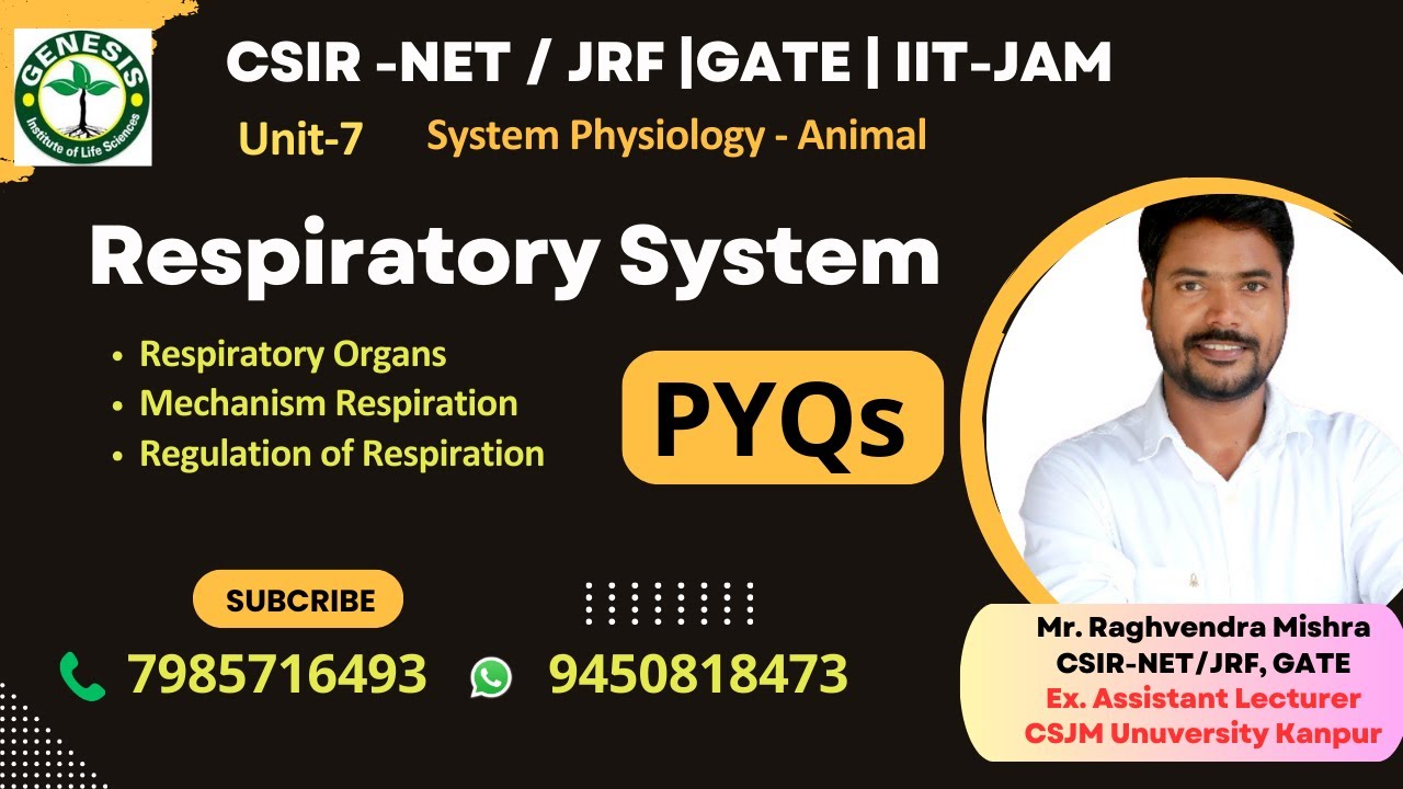 PYQs | Respiratory System | Regulation of Respiration |Animal Physiology#genesis_institute