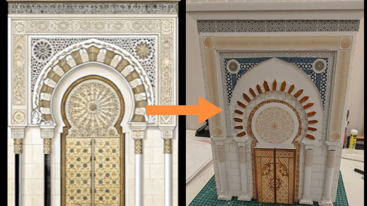 باب بالزخرفة الاسلامية ثلاثي الأبعاد 