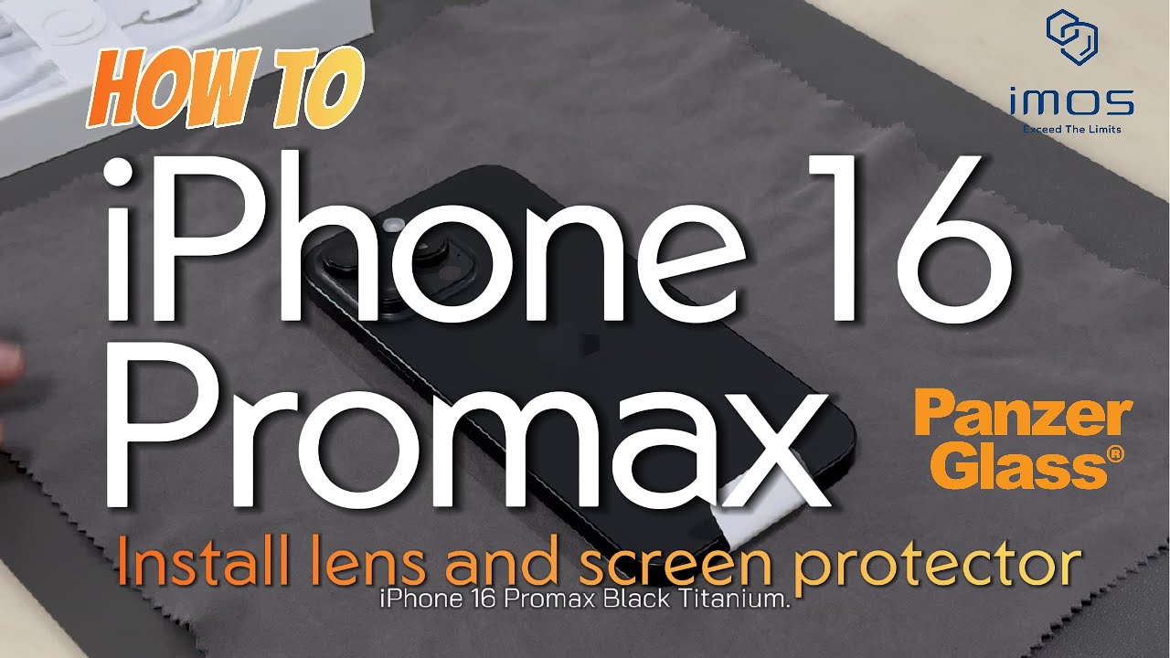 iPhone16 Promax install screen and lens protector ติดตั้งกระจกกันรอยหน้าจอ และ กระจกกันรอยเลนส์กล้อง