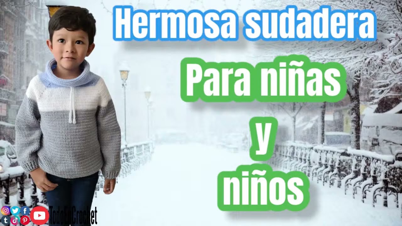 MODERNO SUETER A CROCHET para ni&ntilde;as y ni&ntilde;os, patr&oacute;n paso a paso parte #1