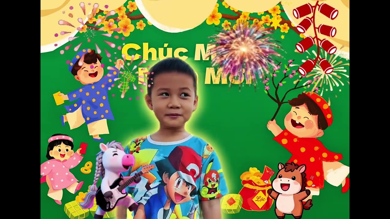 Chúc mừng năm mới - Tết đang vào nhà cùng bé Dưa