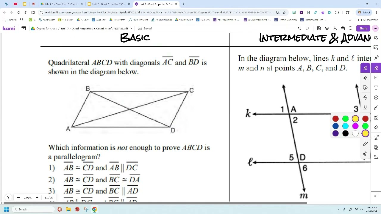 Unit 7 Lesson 3 - Prove a Parallelogram