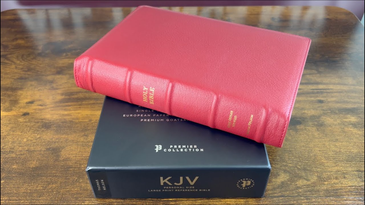 KJV Large Print Personal-Size Single-Column Reference Bible Premier Collection Red Goatskin Leather