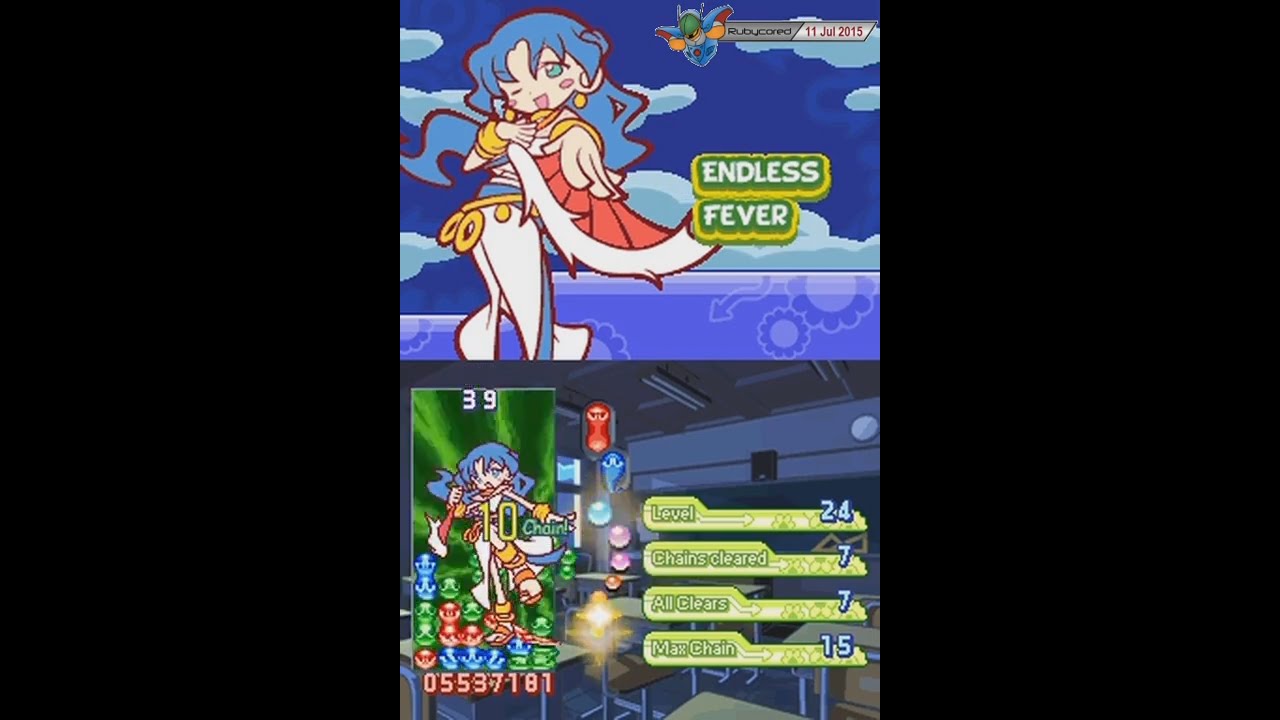 Puyo Puyo 7 (2009, Nintendo DS) - Single 2 of 3: Endless Fever [English][480p60]