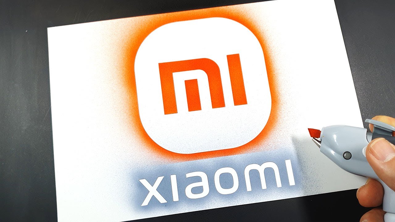 How to draw xiaomi logo with a stencil | Logo art | Stencil art