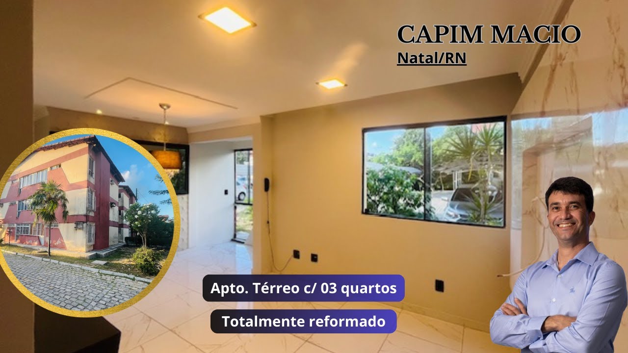 Belíssimo apartamento térreo c/ 03 quartos à venda em Capim Macio, Natal/RN
