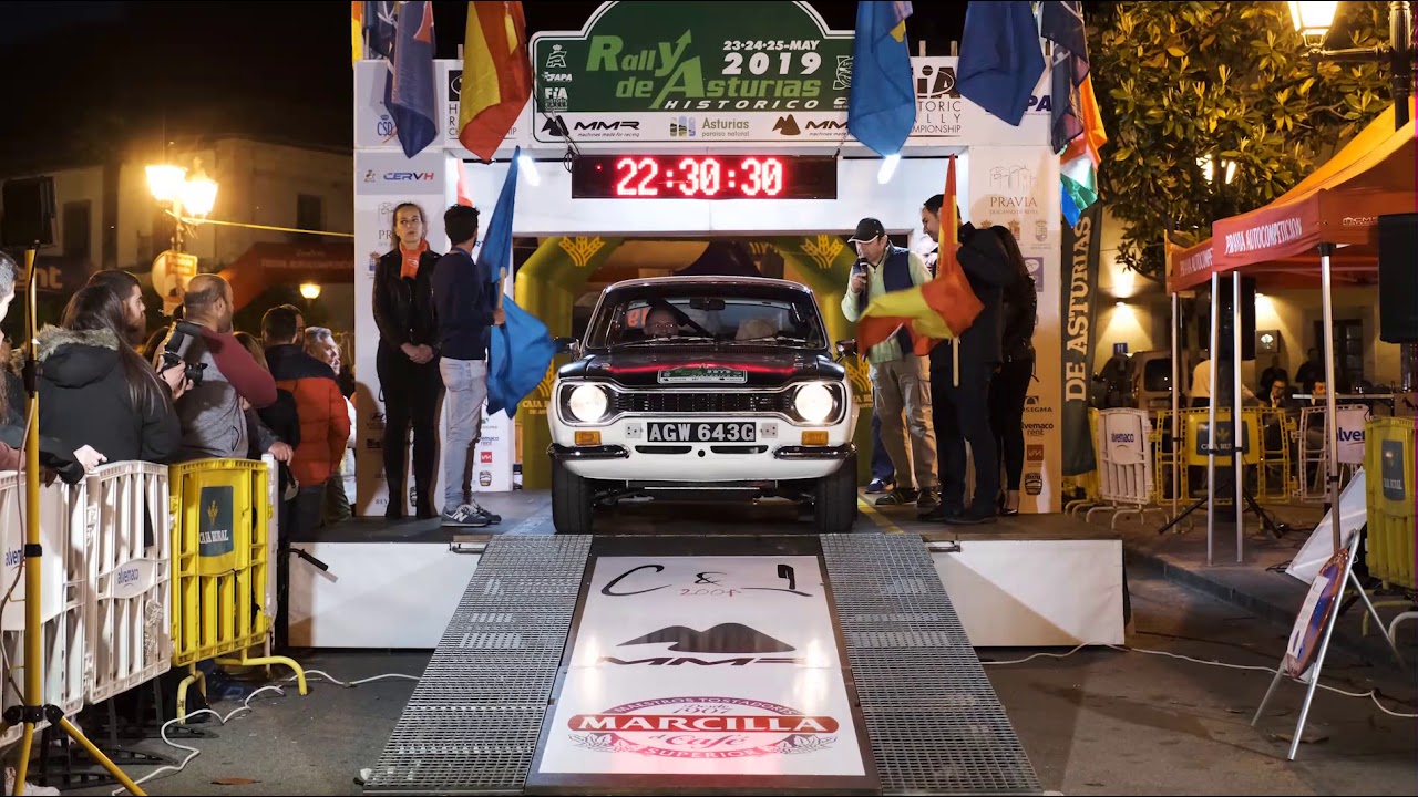 Start ceremony in Pravia, Spain of the Rally de Asturias Historico