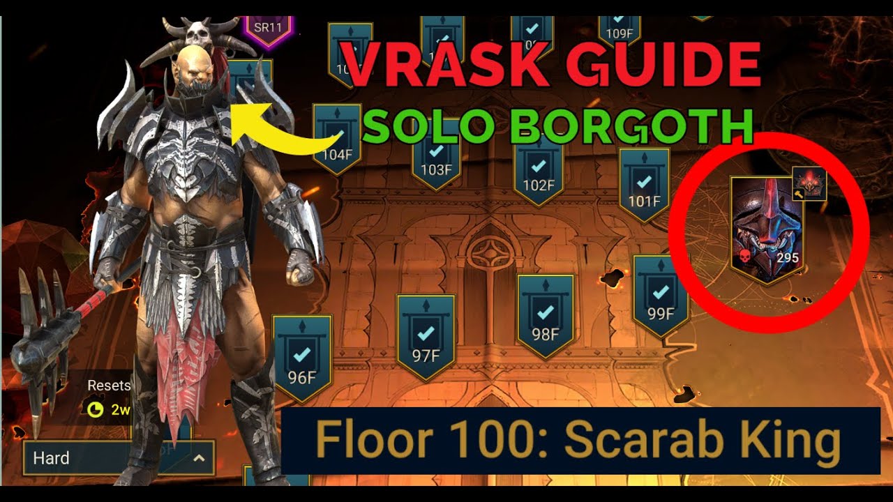 Vrask Solo Guide for Hard 100 Scarab Lord | RAID: Shadow Legends