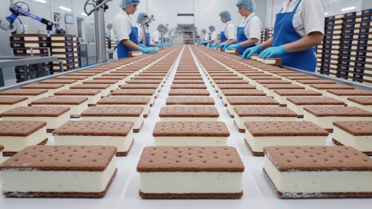 How Ice Cream Sandwiches Are Made | Inside the Dessert Factory