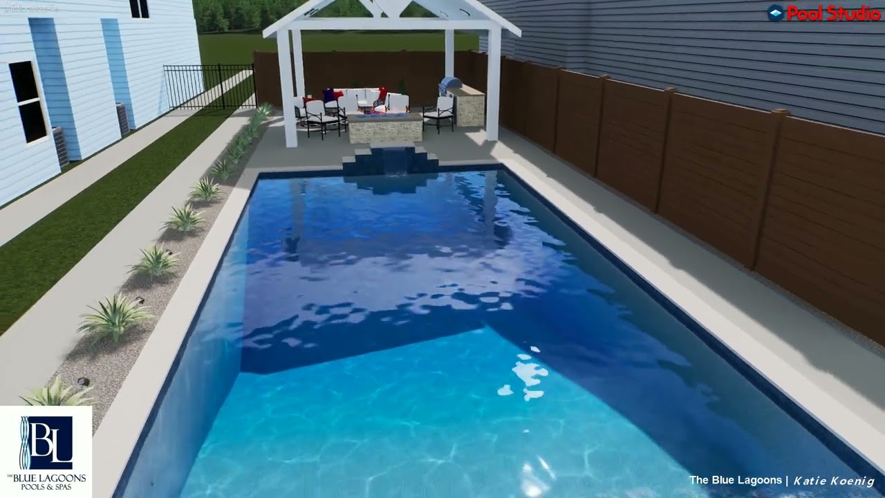 Dallas Pool & Spa with Patio Cover Lounge area & Grilling Station
