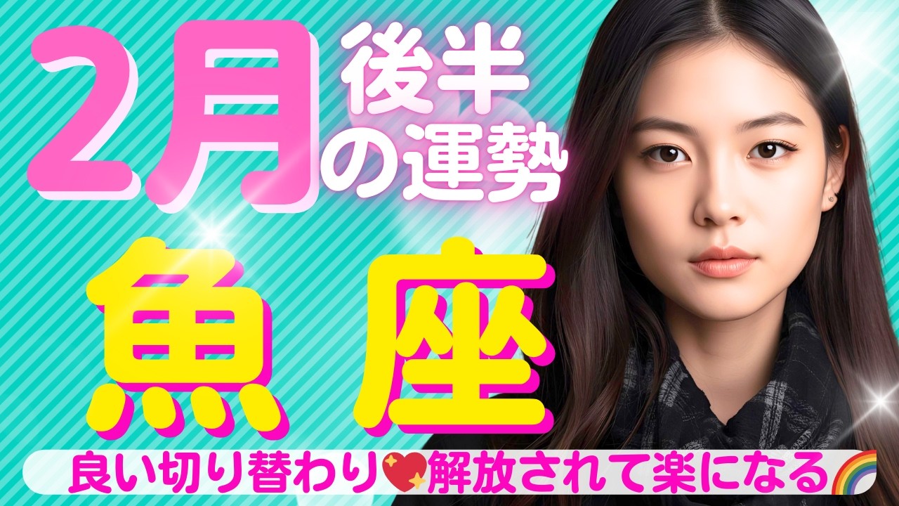 【魚座✨２月後半の運勢💖🌈】良い切り替わりが来る💖望みが叶う✨解放されて楽になる🌈環境が整う🍀