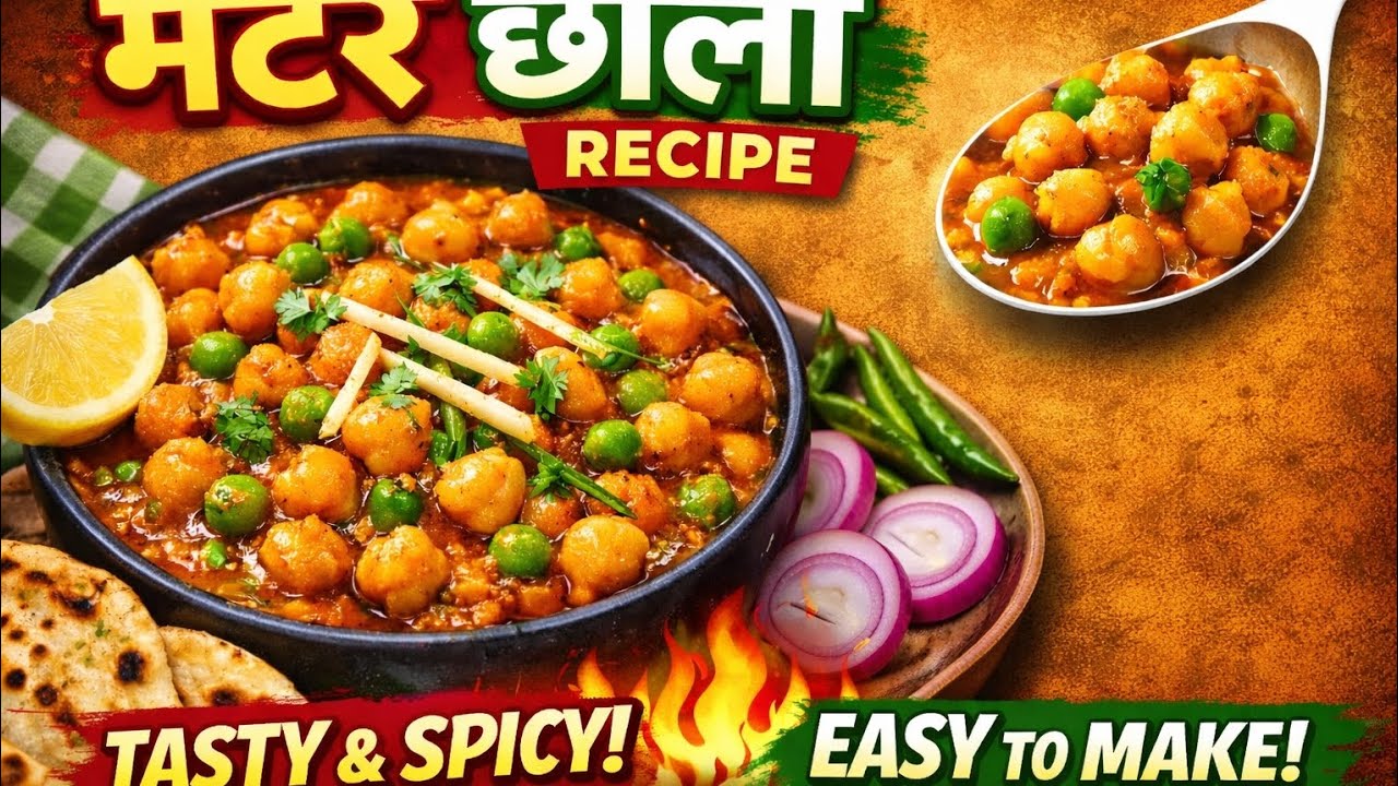 मसालेदार मटर छोला रेसिपी | ढाबा स्टाइल सफेद मटर के छोले | Matar Chole Recipe#cooking #long #videos 