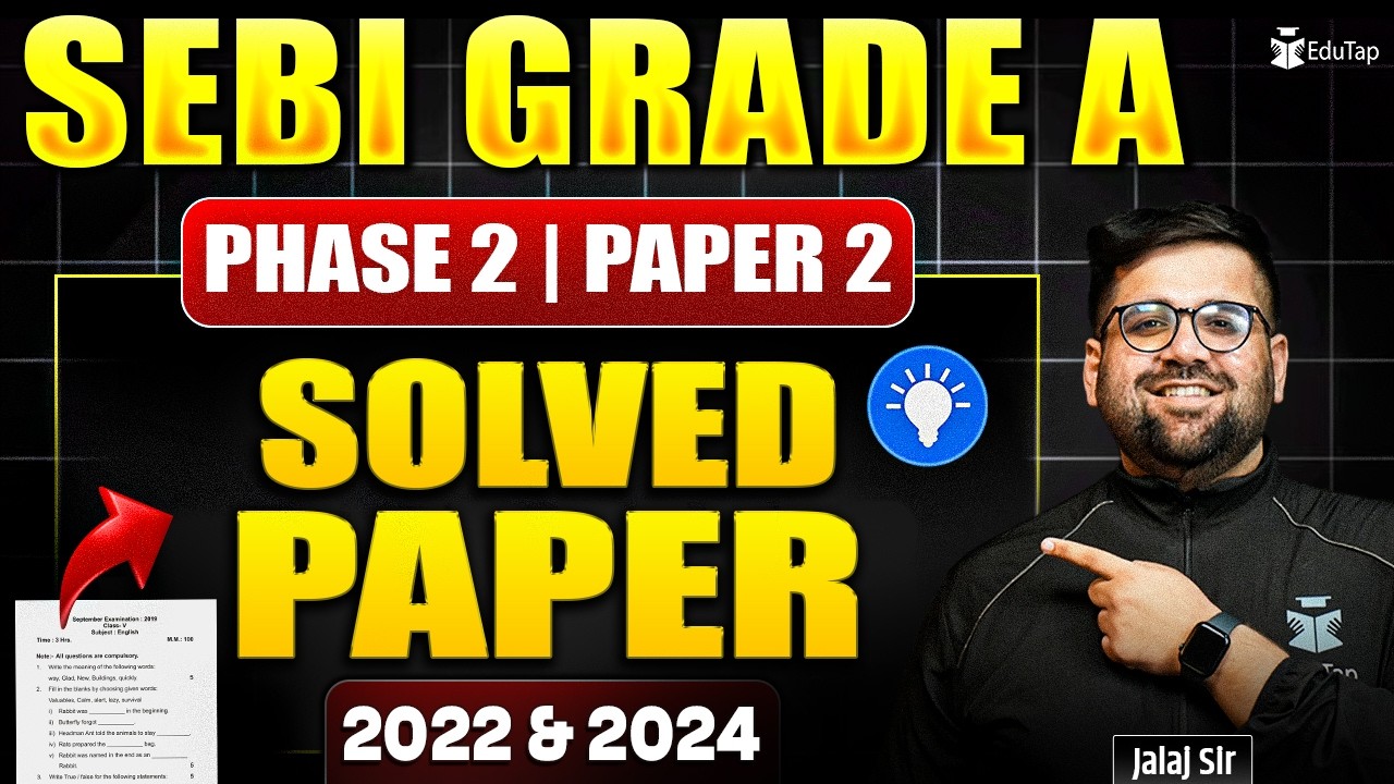 SEBI Grade A Phase 2 Paper 2 Previous Year Paper Solved | SEBI Assistant Manager PYQ Solution