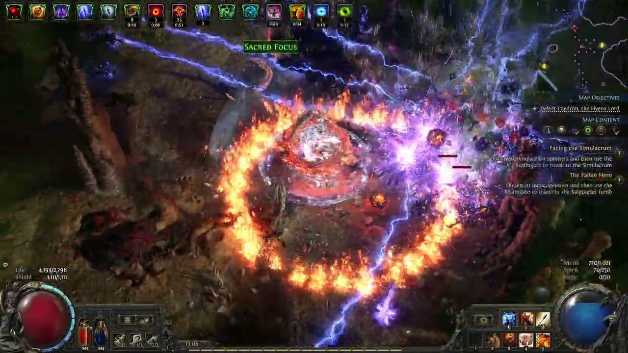 Fate of the Vaal Bloodmage Shieldwall/Lightning Spear map T15 showcase