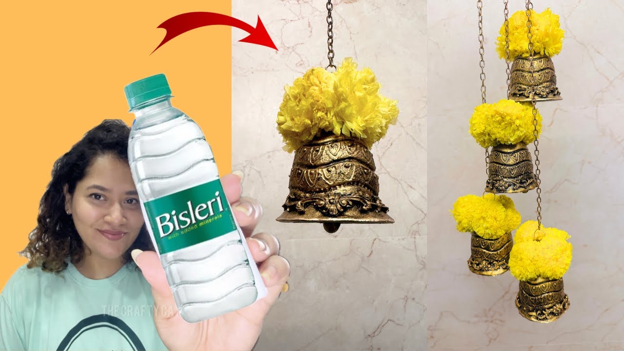 Make DIY hanging bells using plastic bottle at home | Best out of waste