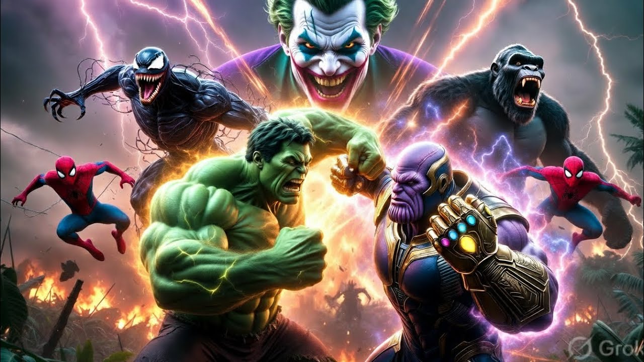 “Hulk vs Thanos Final Battle 🔥 Venom, King Kong & Spider-Man Jungle War!”