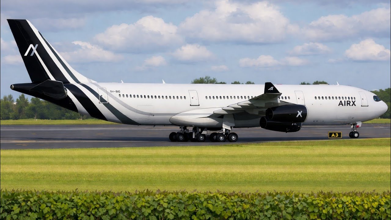 BRAND NEW LIVERY Air Charter X A340-300 | Newcastle Airport Planespotting 4k