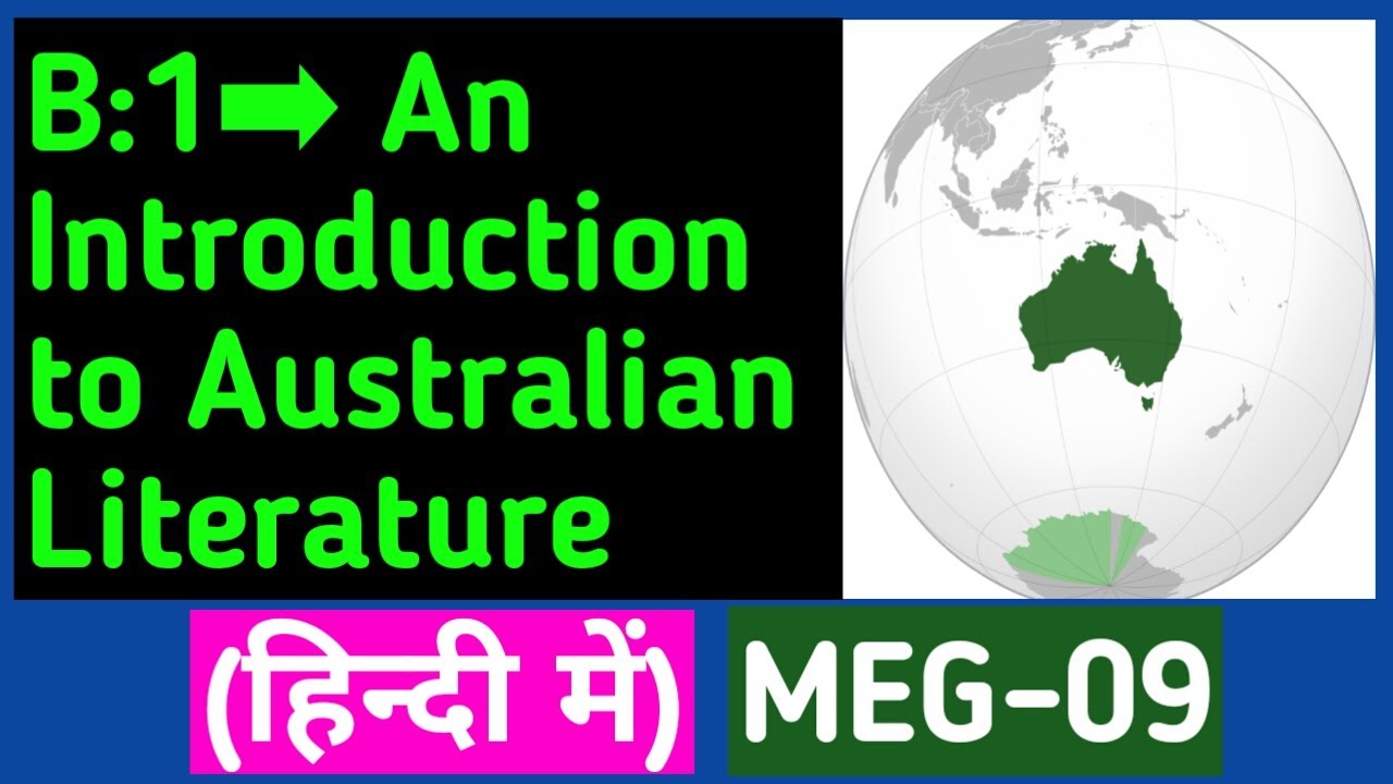 An Introduction to Australian Literature || MEG-09 (Australian Literature) ||