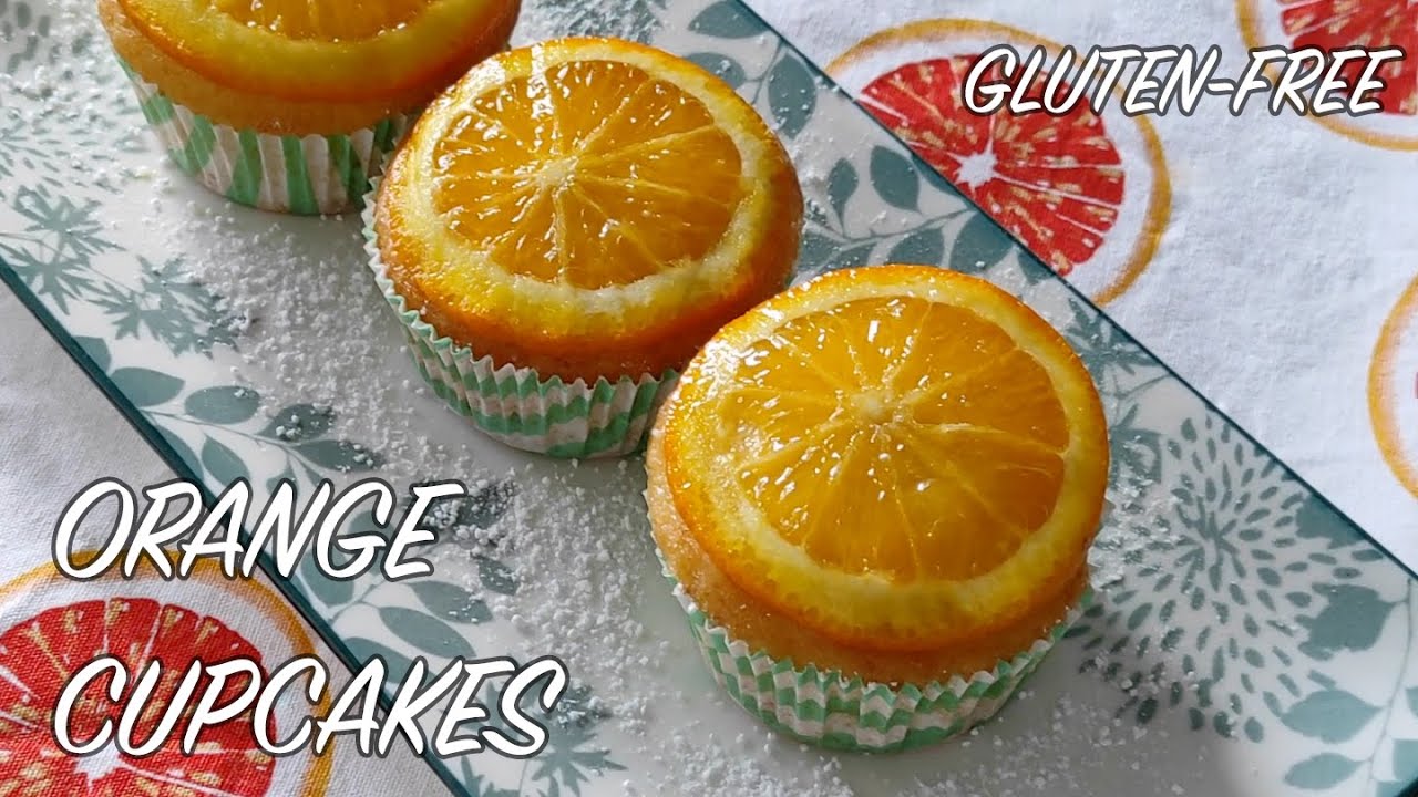 🌾🚫 GF_ Gluten-free orange cupcakes + easy no frosting idea (pls read description box before baking)