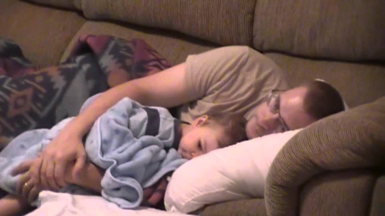 Sawyer cuddling with Daddy