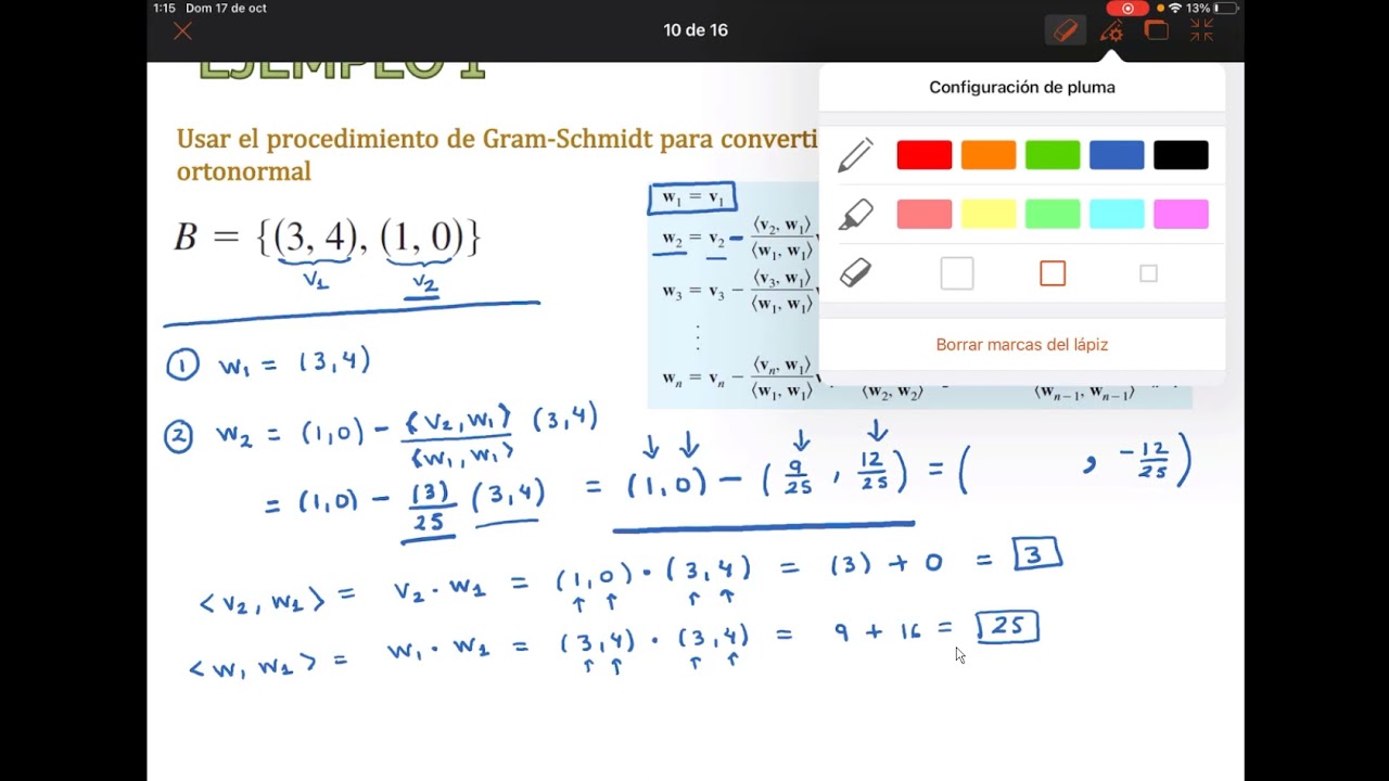 PROCEDIMIENTO DE GRAM-SCHMIDT A R2