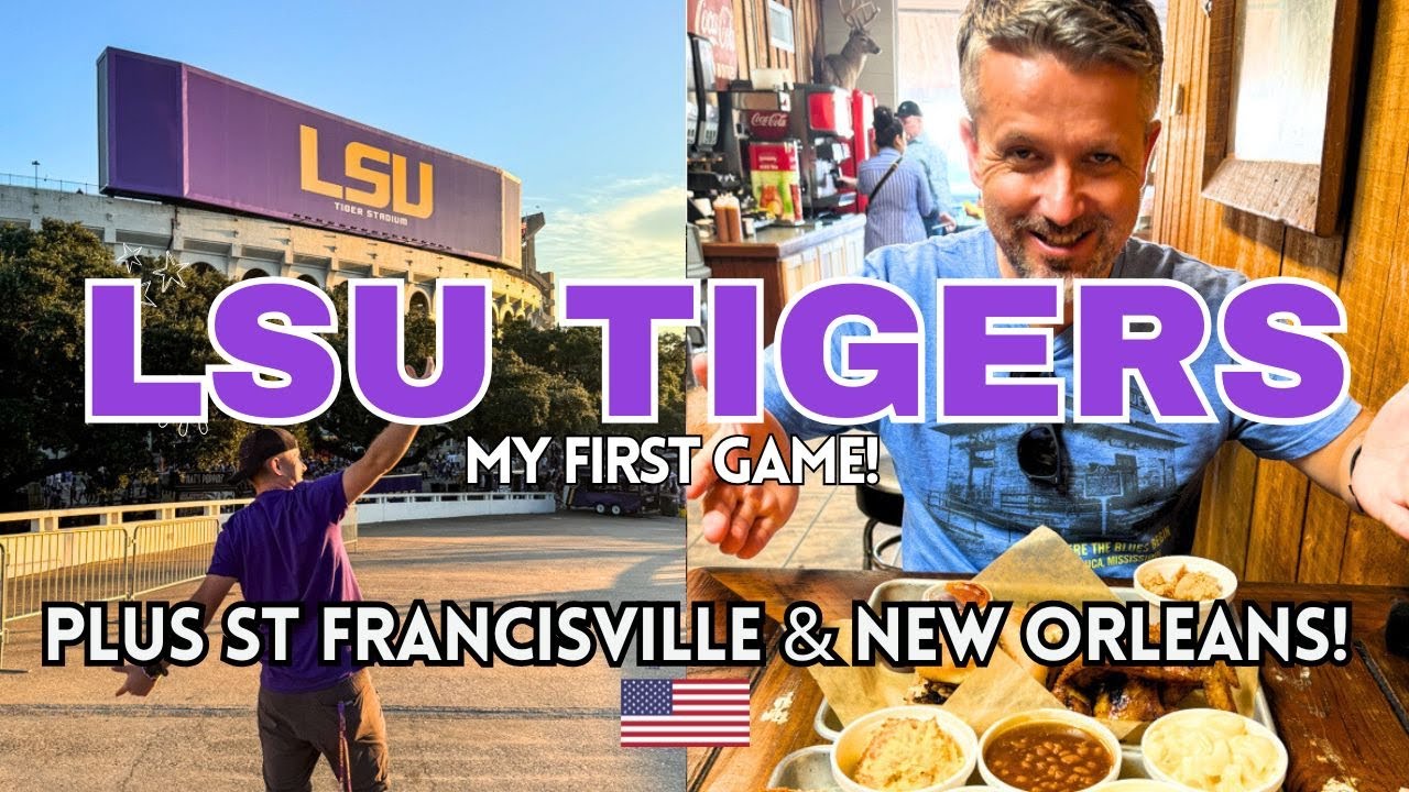 Мой первый матч по американскому футболу в колледже!! LSU Tigers PLUS St Francisville