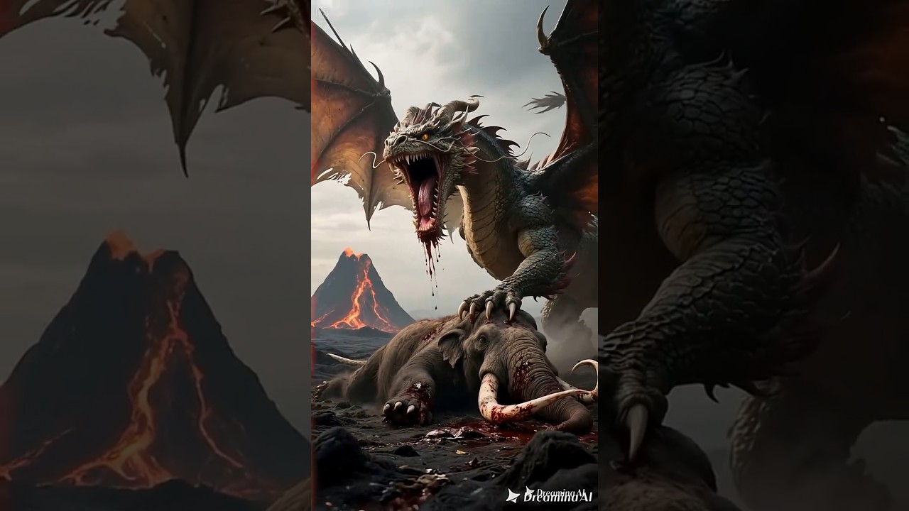 Dragon vs Mammoth vs Gorilla: AI Wildlife Battle Simulation! 🐉🐘🦍