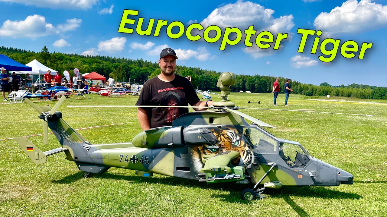 Удивительный гигантский радиоуправляемый Eurocopter Tiger Scale 1:4,8 с турбиной от Heli Factory