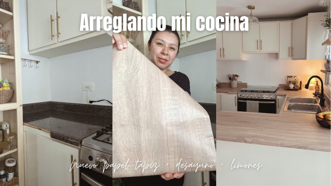 Arreglando mi cocina ✨ Cambie el papel tapiz | Planes sencillos en casa 