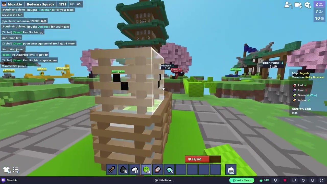 Bedwars gameplay with poutineproblems