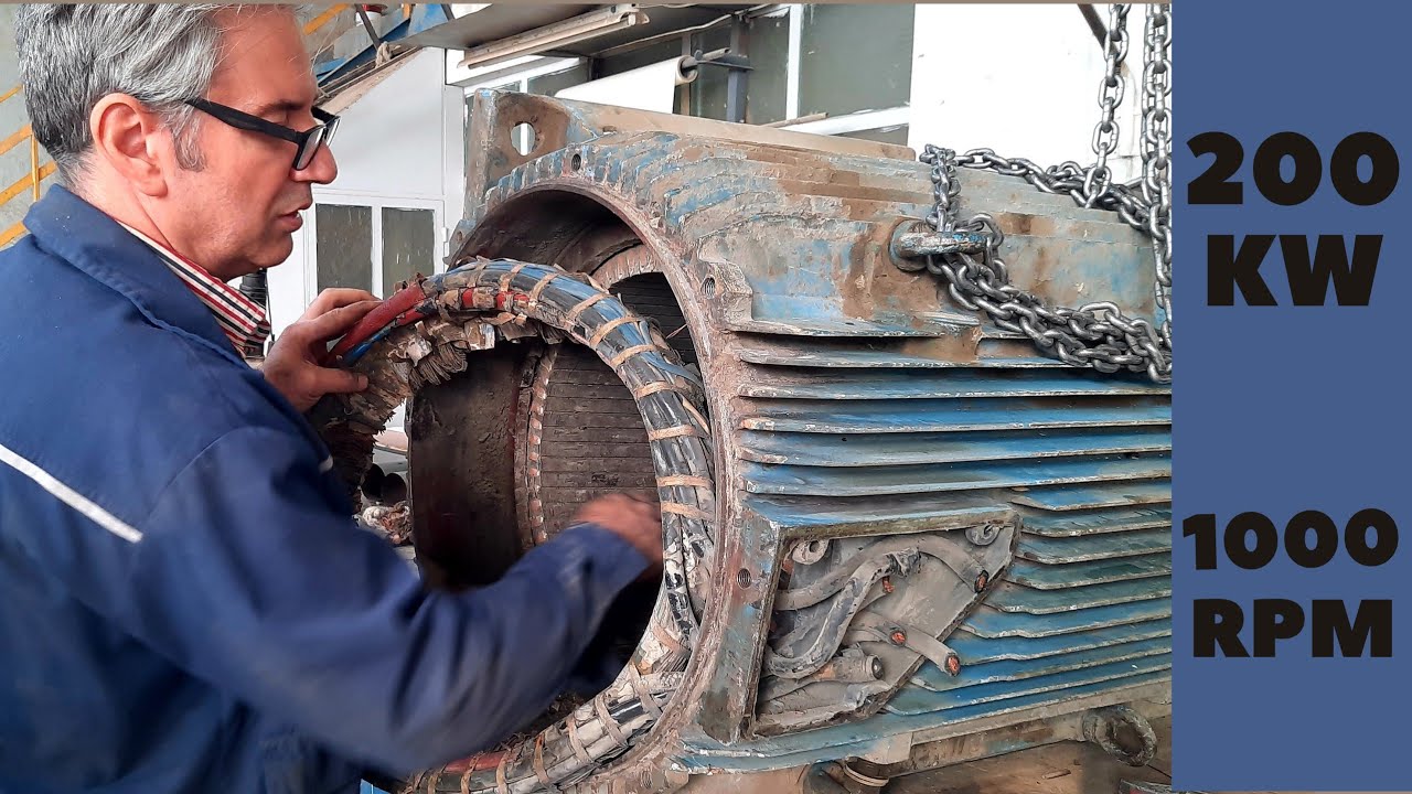 everything about the winding of the electric motor|Full rewinding 200kw 1000rpm ELIN