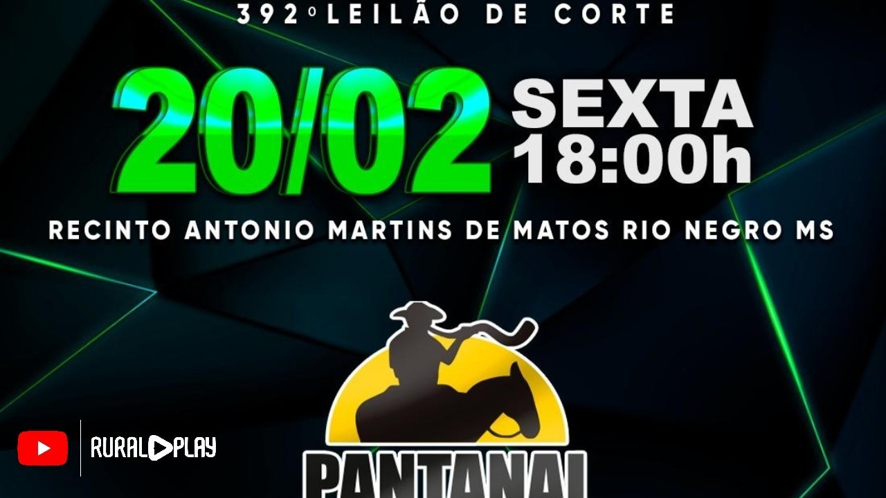 392° LEILÃO DE CORTE PANTANAL LEILÕES - RIO NEGRO/MS - RURAL PLAY
