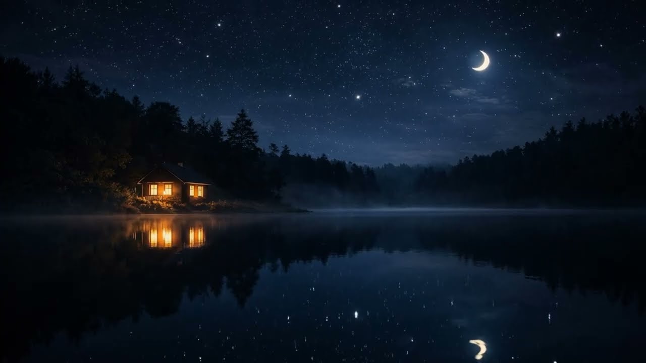 Lakeside at Midnight 🌙 Cozy Cabin Glow for Deep Sleep (2 Hours)