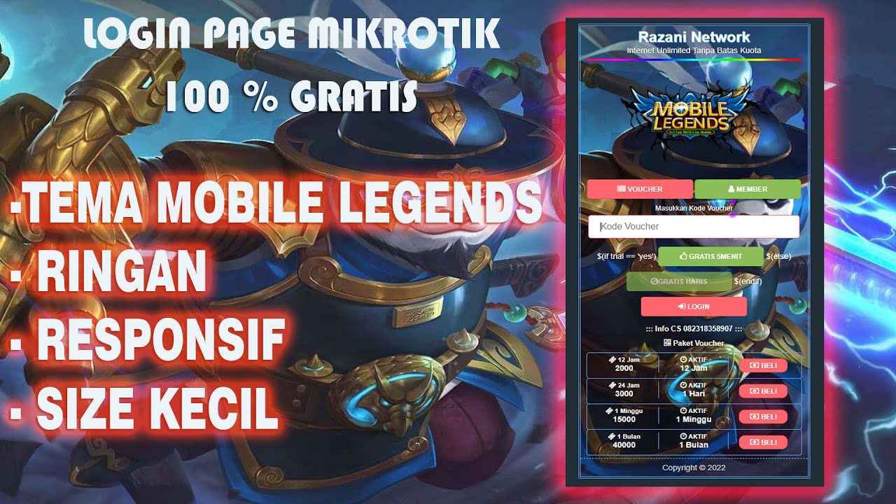 LOGIN PAGE KEREN MIKROTIK GRATIS - TEMA MOBILE LEGEND