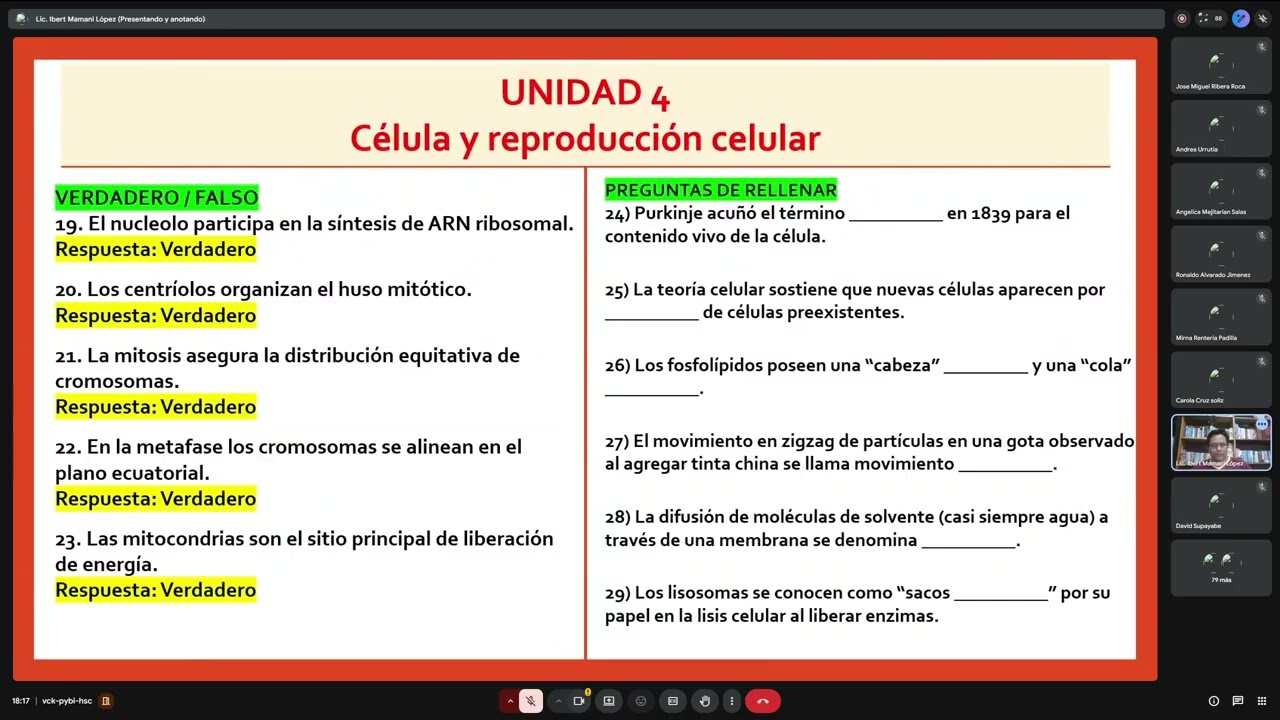 ULTIMA CLASE DE BIOLOGIA  CUP  18/02/2026