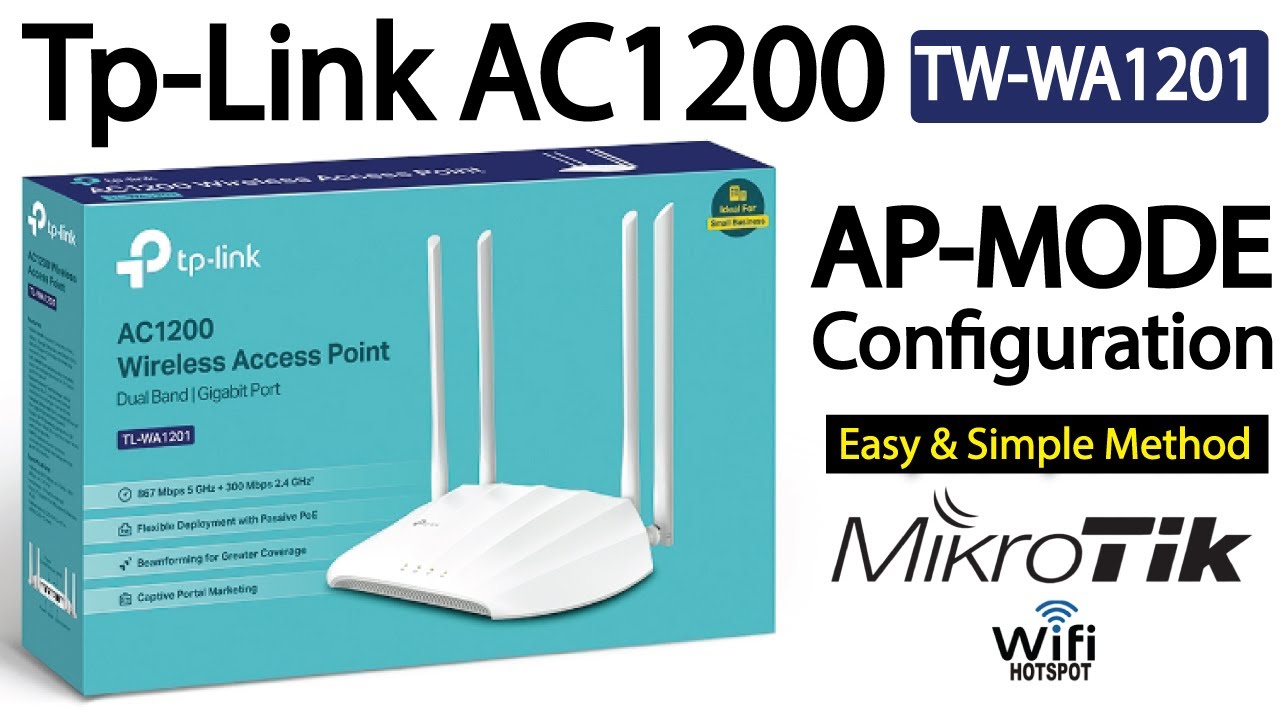 Как настроить TP Link AC 1200-WA-1201 в режиме точки доступа | Настройка режима точки доступа Mik...