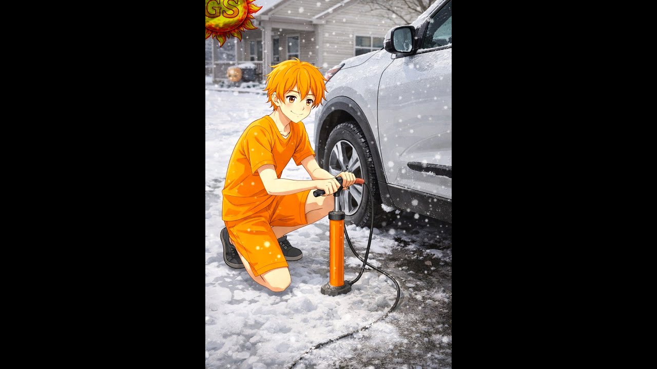 Nighttime Car Care After Winter Storm | Tire Inflation, Ice & Sleet Road Check #vehicles #safety
