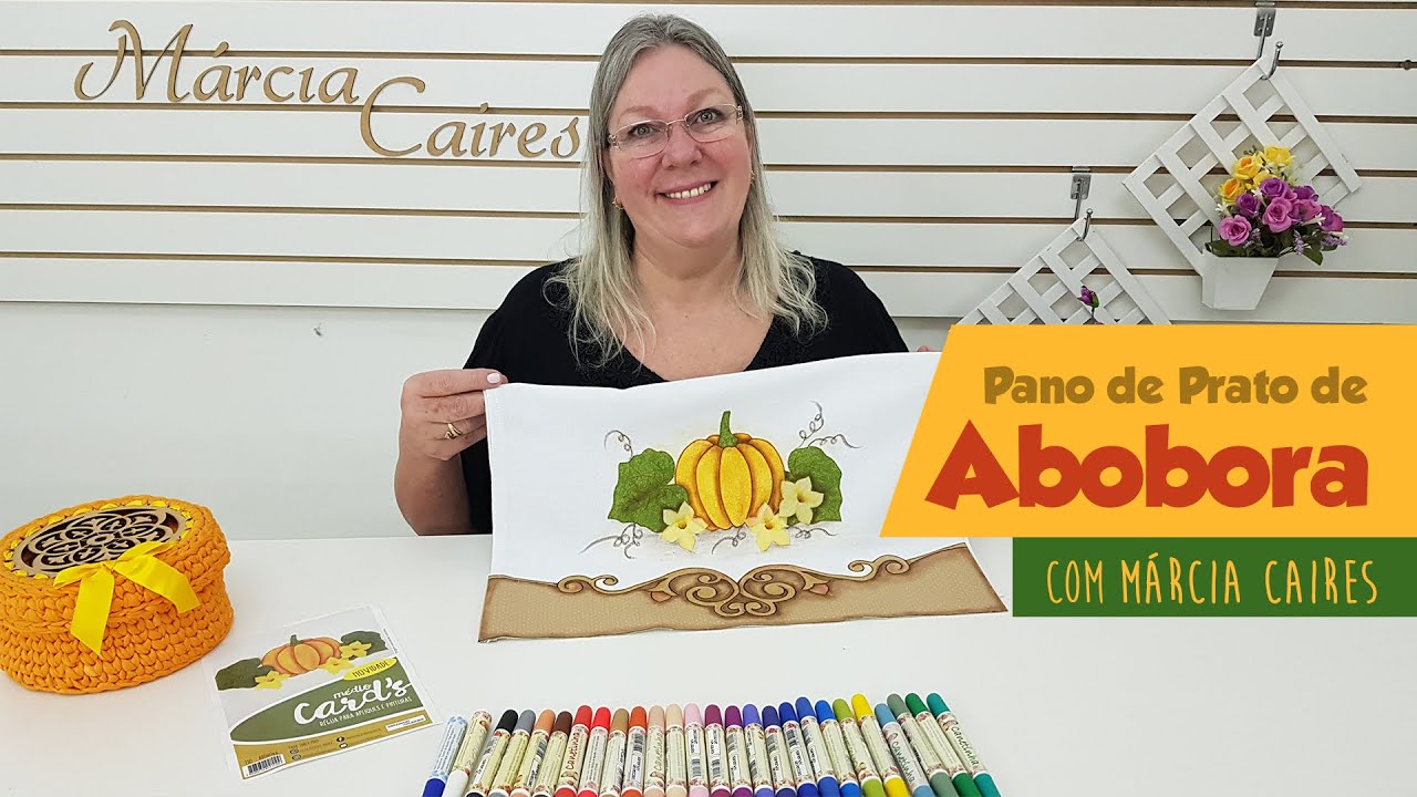 Tudo em Cima | Pano de prato com Barradinho e Abóbora por Márcia Caires
