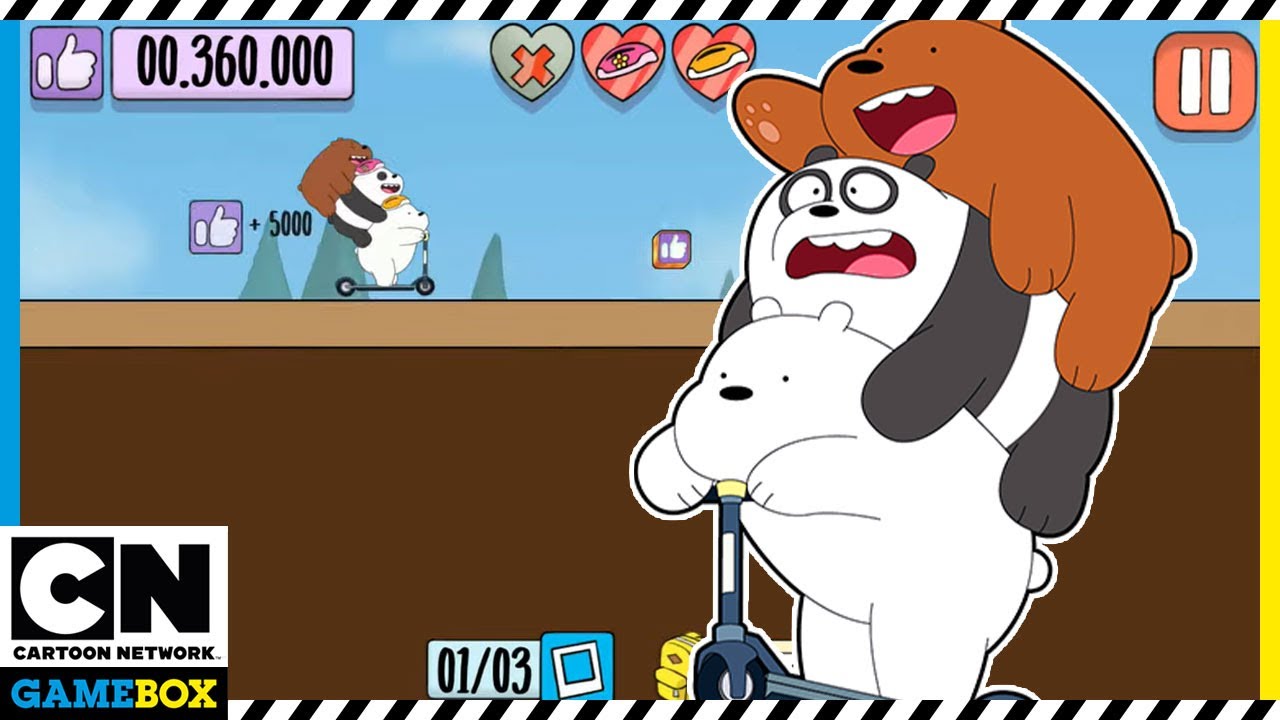 We Bare Bears GamePlay | WBB Scooter Streamers | Cartoon Network