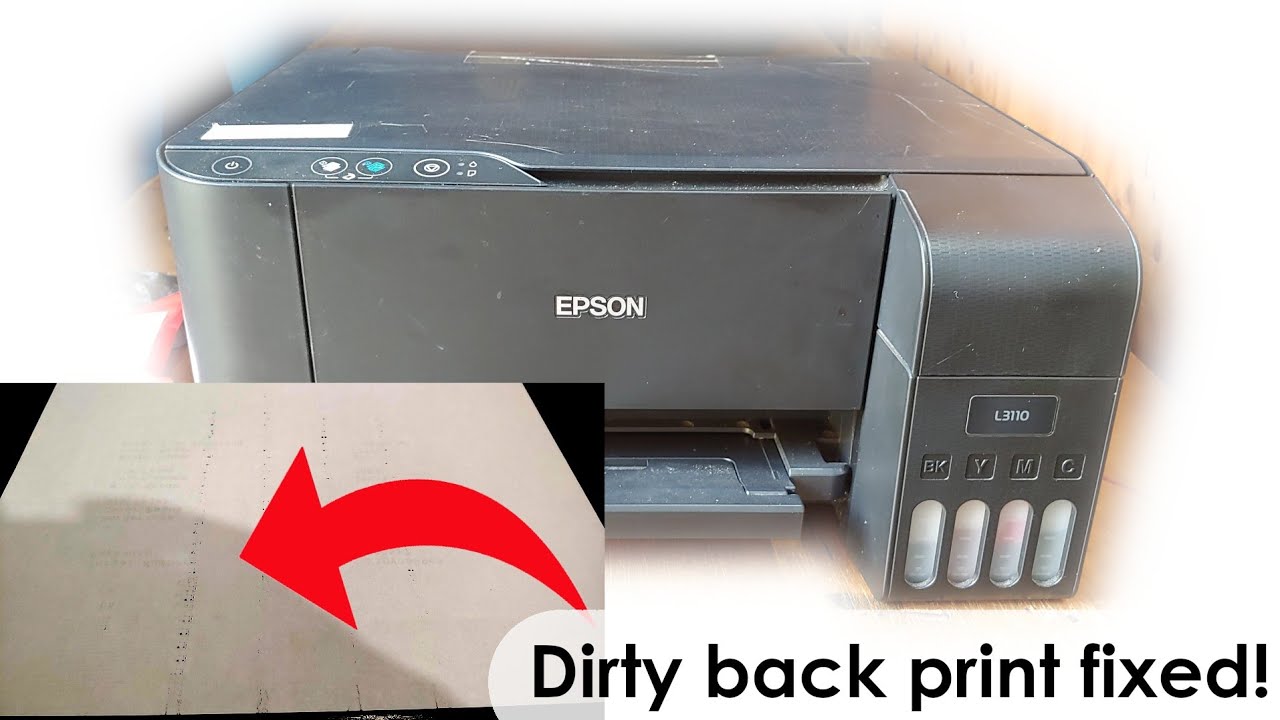 How to fix dirty back print on Epson L3110, L5190, L3210, 3250, L565 etc.